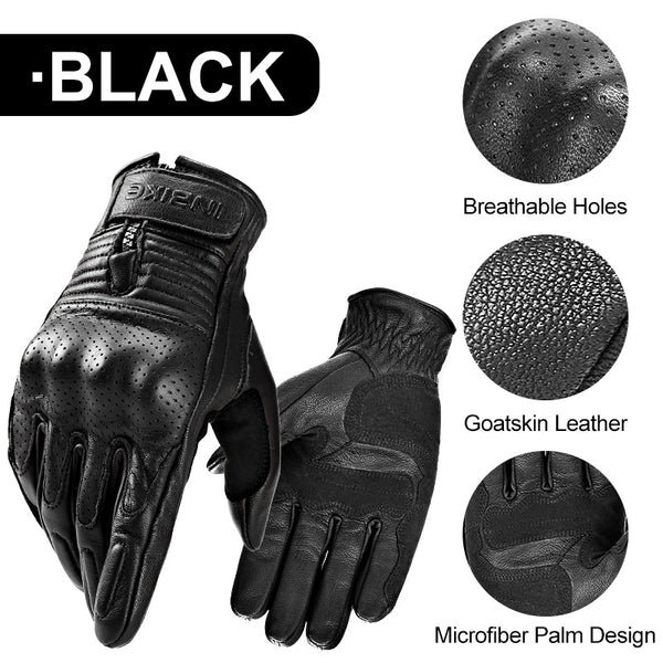Guantes de Piel de Cordero Vintage - Resistentes a Impactos y Transpirables - Image 4