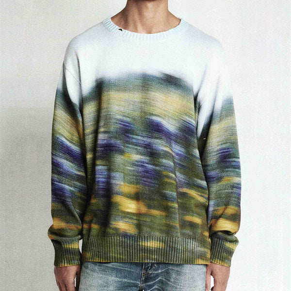 Sudadera con Capucha Unisex Estampado Floral Abstracto Azul