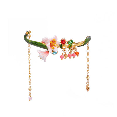 Pulsera Ajustable de Esmalte Pintada a Mano - Flores del Bosque Francés - Image 6
