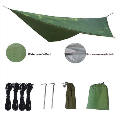 Hamaca de Camping Aérea con Red Antimosquitos y Toldo Impermeable 270×270cm - Image 2