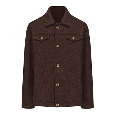 Abrigo de Lana para Hombre Elegante Botón Simple Diseño Liso - Image 5
