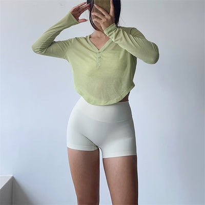 Conjunto de Yoga con Botones - Traje Deportivo Corto - Image 2