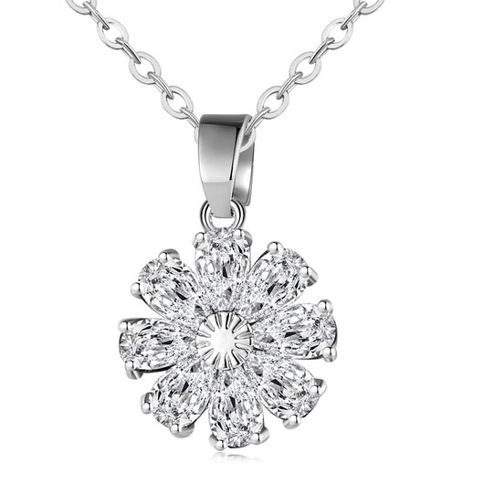 Collar y Aretes de Diamante Floral con Circón y Cobre - Image 10
