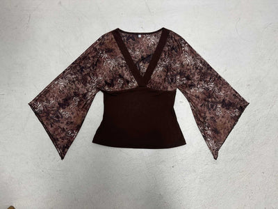 Blusa Retro Estilo Americano con Estampado Floral y Cintura Ajustada - Image 11