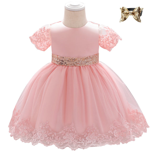 Vestido de Niña de un Año Dama de Honor Floral