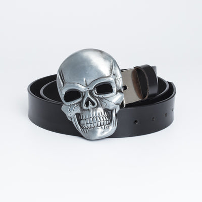 Cinturón Retro de Cuero Genuino con Hebilla Grande Calavera - Image 11