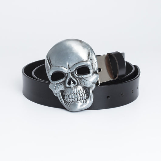 Cinturón Retro de Cuero Genuino con Hebilla Grande Calavera - Image 11