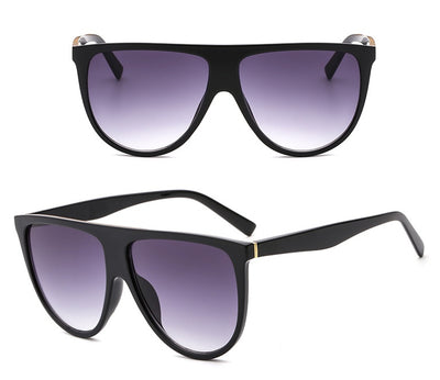 Women's full-frame tortoiseshell sunglasses with gradient purple lenses, shown from front and angled views. - Image 5