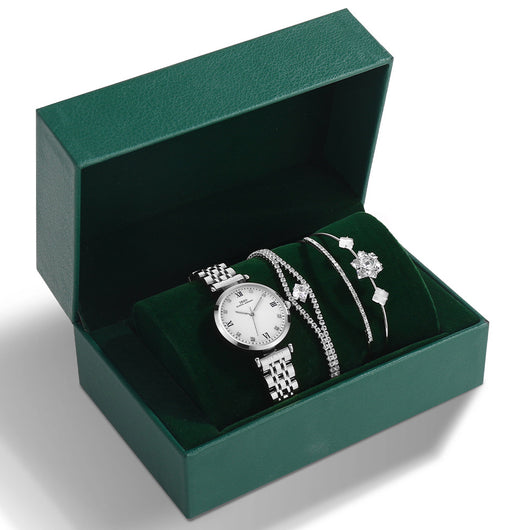 Reloj para Mujer con Pulsera de Acero Verde - Set Completo - Image 14