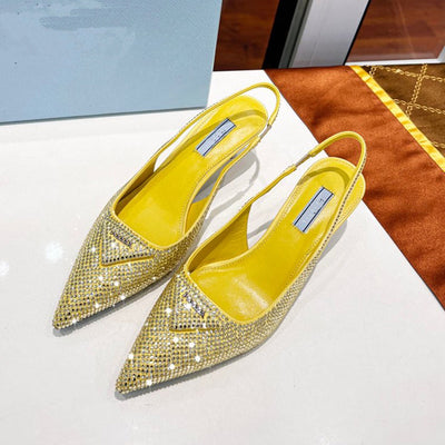Sandalias de Tacón Gatito con Punta Triangular y Cristales Brillantes para Mujer - Image 4