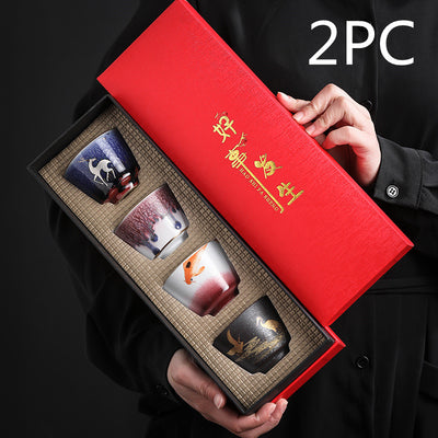 Juego de Tazas de Té de Cerámica Artesanal Estilo Japonés - Image 10