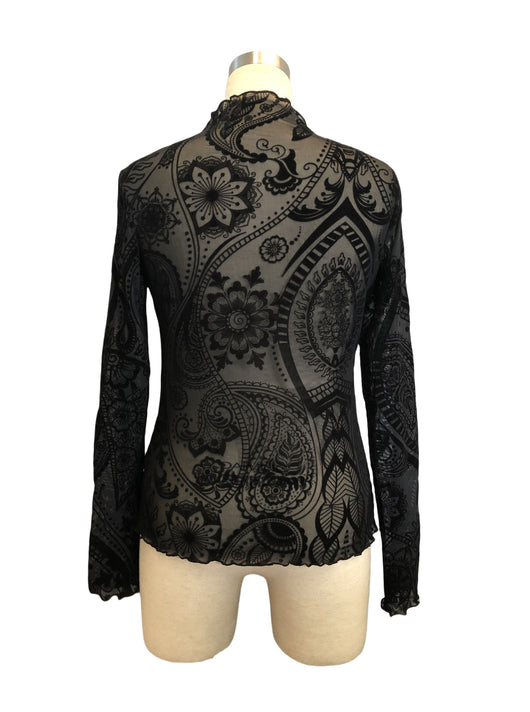 Blusa Manga Larga Estampado Paisley con Malla Texturizada - Image 15