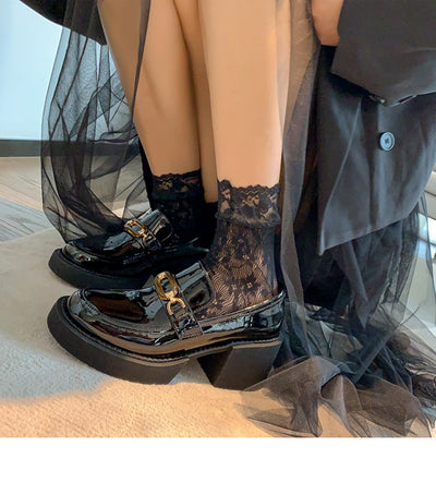 Zapatos Mary Jane Tacón Alto Punta Cuadrada Estilo Hepburn - Image 13