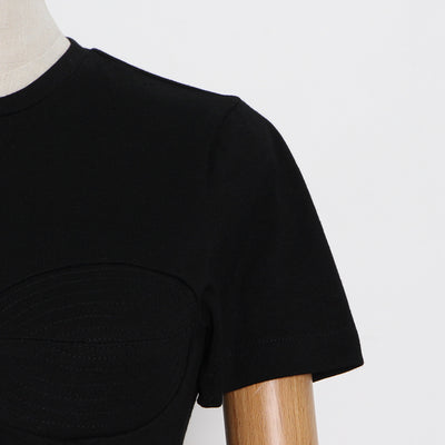 Blusa Francesa de Pedrería con Corte Tridimensional, Ajustada y Manga Corta para Mujer - Image 3