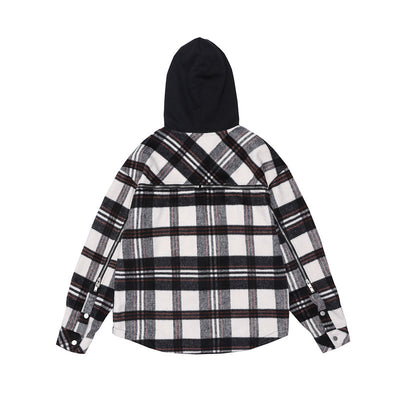 Chaqueta Flanela Acolchada con Capucha - Diseño Colorblock a Cuadros - Image 10