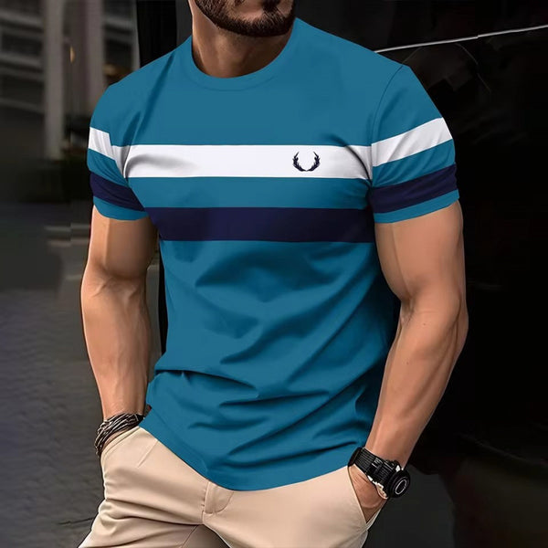 Camiseta Manga Corta Hombre Transpirable Cuello Redondo Ajuste Relajado