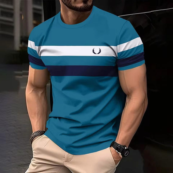 Camiseta Manga Corta Hombre Transpirable Cuello Redondo Ajuste Relajado