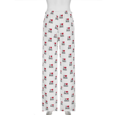 Pantalones Casuales Holgados con Estampado de Letras - Image 21