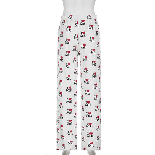 Pantalones Casuales Holgados con Estampado de Letras - Image 21