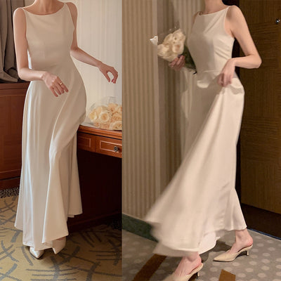 Vestido sin Mangas Hombros Descubiertos Efecto Cintura Delgada