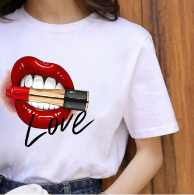 Blusa Estampada con Leopardo y Labios - Estilo Western Casual para Mujer - Image 68