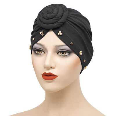 Bandana Sombrero Floral con Base de Placa Perlas para Mujer - Image 10