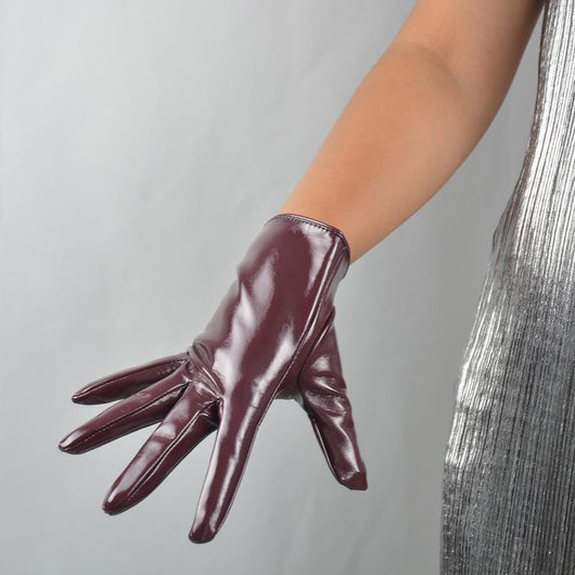 Guantes Cortos de Charol Verde Militar 21cm - Estilo Uniforme Profesional - Image 12