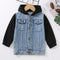 Chaqueta Denim Raglan con Capucha Estilo Europeo y Americano para Niño