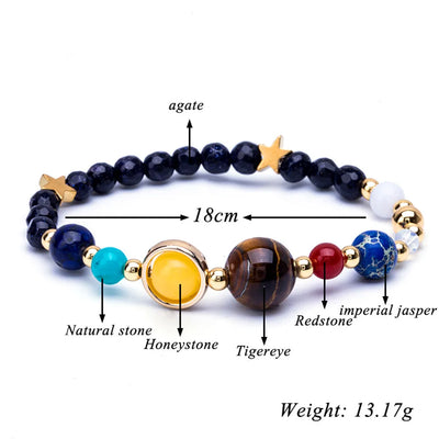 Pulsera del Universo con 8 Planetas en Piedra Azul - Image 9