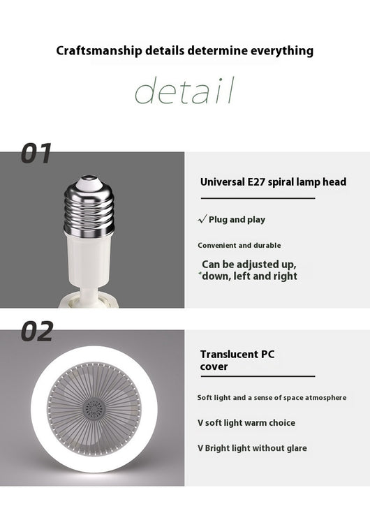 Ventilador LED Inteligente con Control Remoto y Luz Ajustable E27 - Image 13