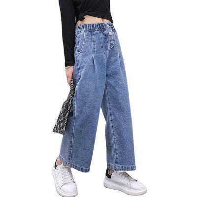 Jeans Sueltos Casuales para Niñas - Diseño Simple y Versátil