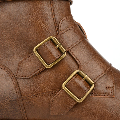 Botas Denim Minimalistas para Hombre con Cierre Lateral y Hebilla Metálica - Image 10