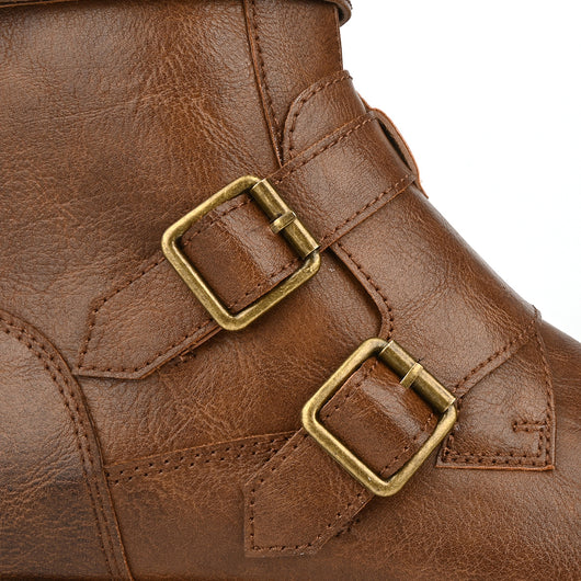 Botas Denim Minimalistas para Hombre con Cierre Lateral y Hebilla Metálica - Image 10