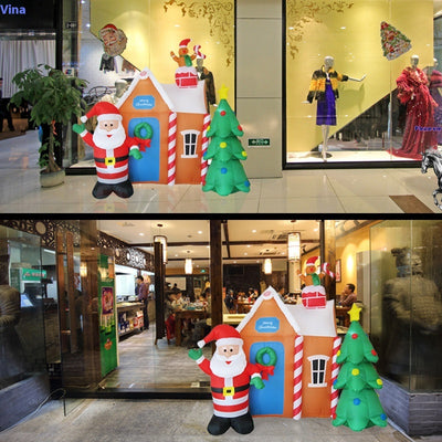 Papá Noel Inflable Luminoso con Árbol de Navidad - Decoración Navideña Gigante - Image 2