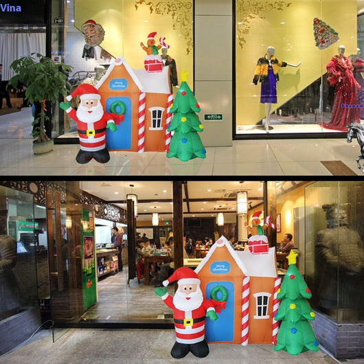 Papá Noel Inflable Luminoso con Árbol de Navidad - Decoración Navideña Gigante - Image 2