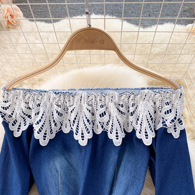 Vestido Denim Asimétrico con Costura Decorativa - Image 3
