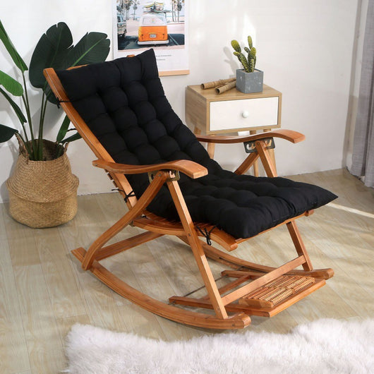 Silla Mecedora de Ratán para Todas las Estaciones con Cojín de Asiento - Image 6