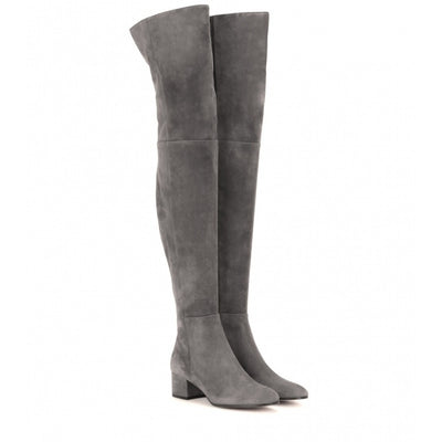 Botas Altas Grises Hasta la Rodilla para Mujer - Image 10