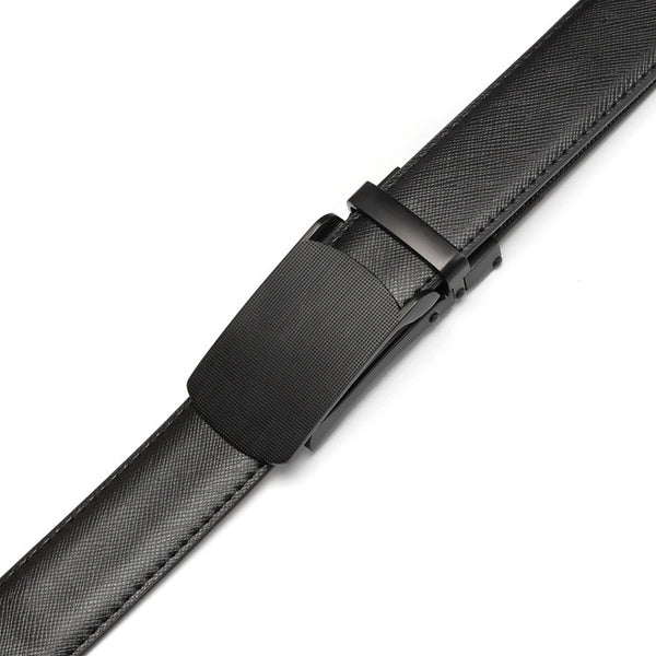 Cinturón de Cuero Doble Capa con Hebilla Automática para Hombre