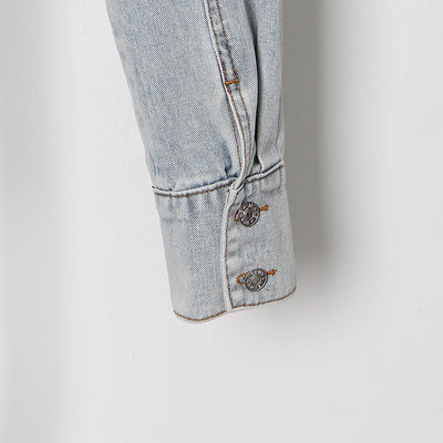 Chaqueta Denim Cropped con Cordones Laterales - Image 11