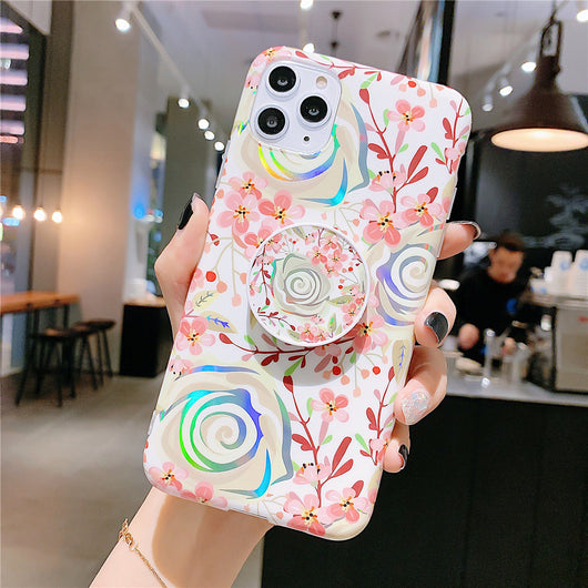 Funda para Celular con Diseño Floral Láser y Soporte - Image 6