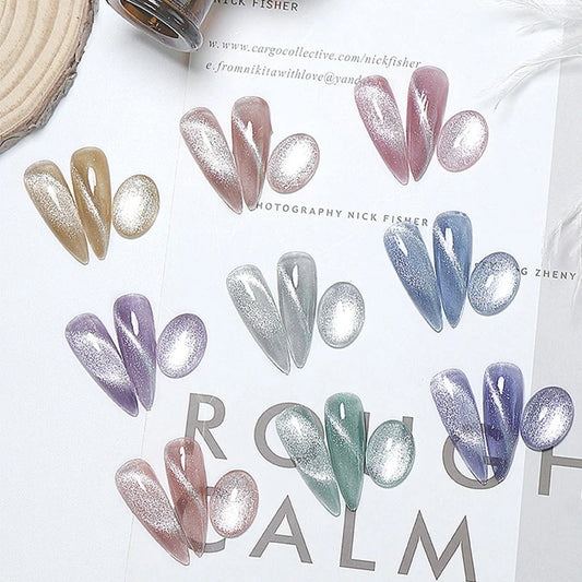 Esmalte Gel Efecto Ojo de Gato Cristal - Plata Transparente Moonstone