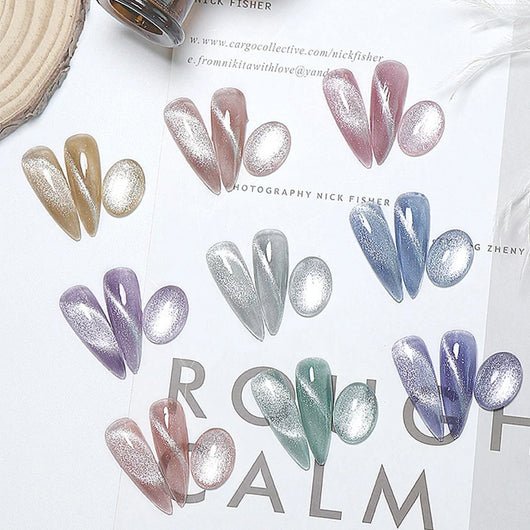 Esmalte Gel Efecto Ojo de Gato Cristal - Plata Transparente Moonstone