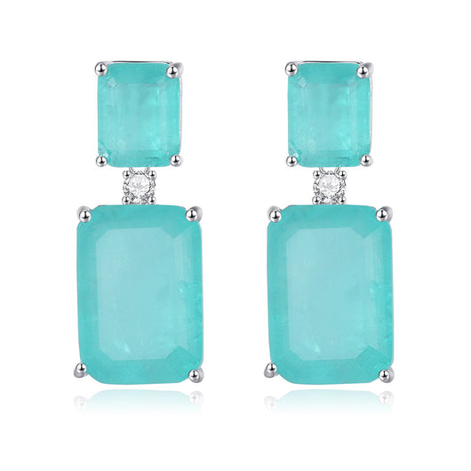 Aretes Rectangulares de Piedra Azul Marino - Gema de Alta Calidad - Image 8