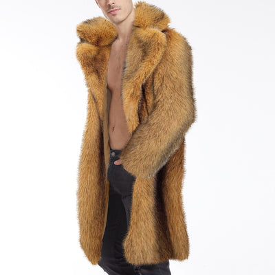 Abrigo Largo de Piel Sintética para Hombre - Estilo Europeo y Americano - Image 10