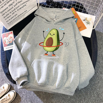 Sudadera con Capucha Estampado Aguacate Mamá e Hijo - Moda Suelta para Mujer - Image 2