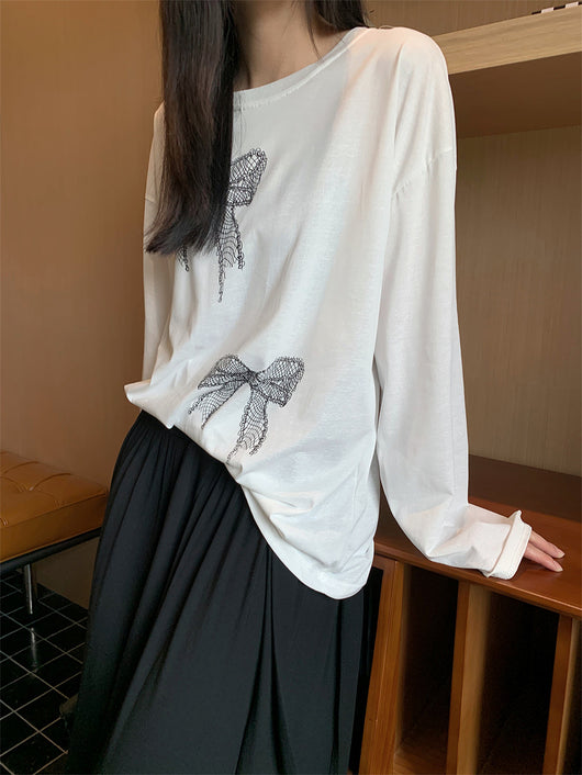 Blusa Larga Estampado Moño Mujer Suelta y Cómoda - Image 7