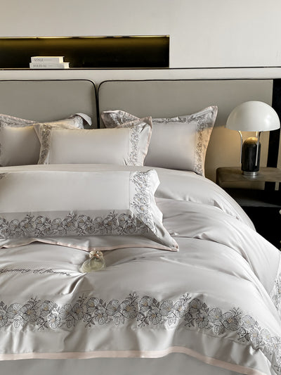 Juego de Cama 4 Piezas Algodón Pima 120 Hilos con Bordado Elegante - Image 11