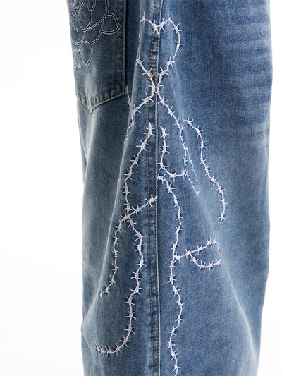 Jeans Retro Americano con Bordado Machete Hot Girl - Image 8