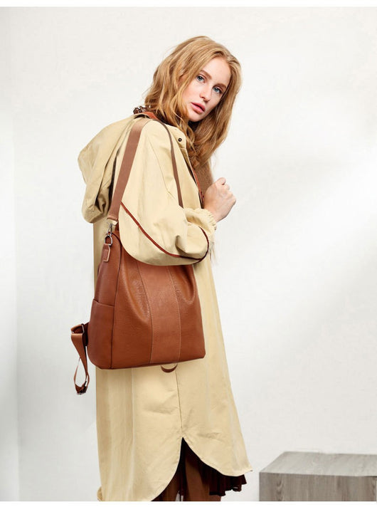 Mochila de Gran Capacidad en Colores Sólidos para Mujer - Image 10